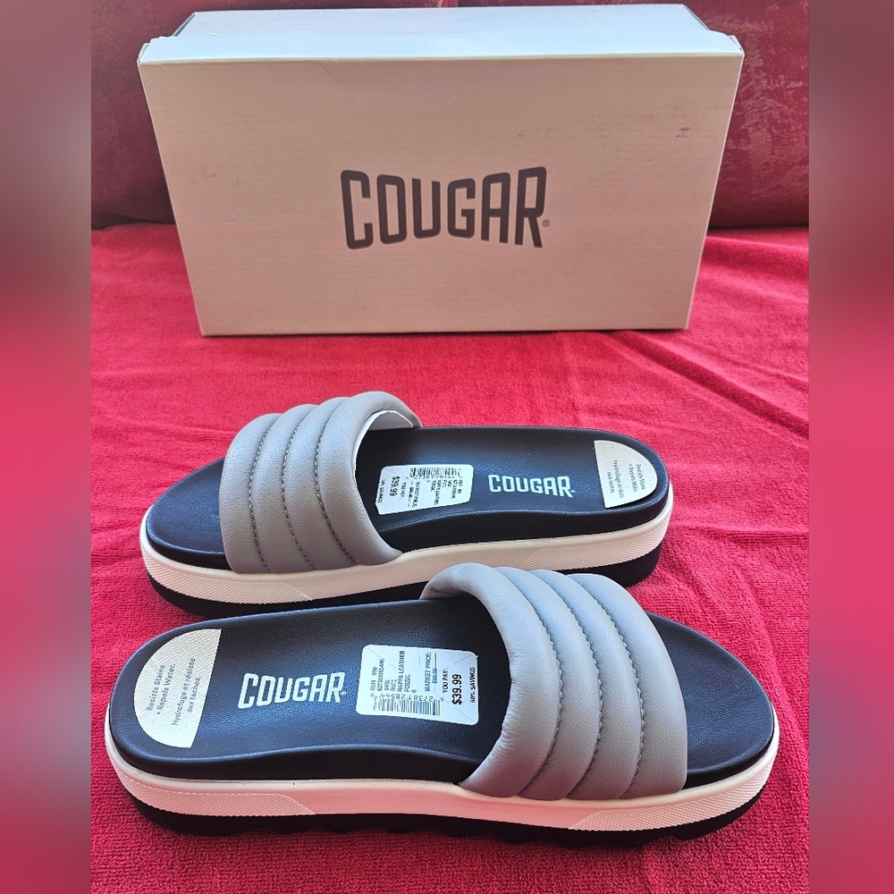 Cougar Gray Slide Sandals